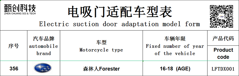 Subaru electric suction door-001